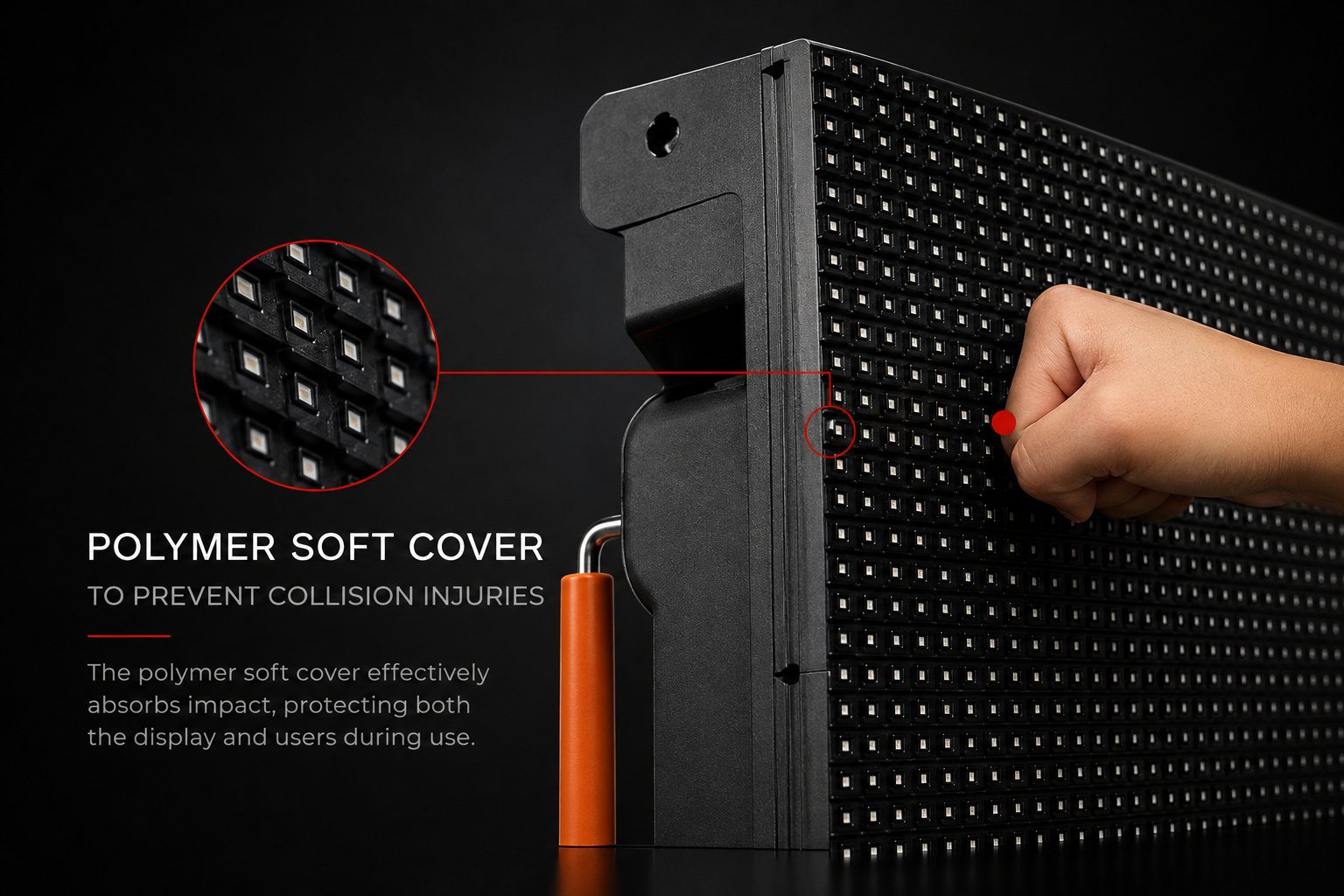 Polymer softcover to prevent collision injuries